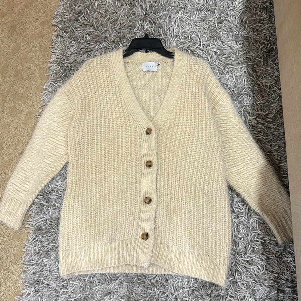 Lush (boutique brand) furry cardigan. Size‎ S fits oversized.